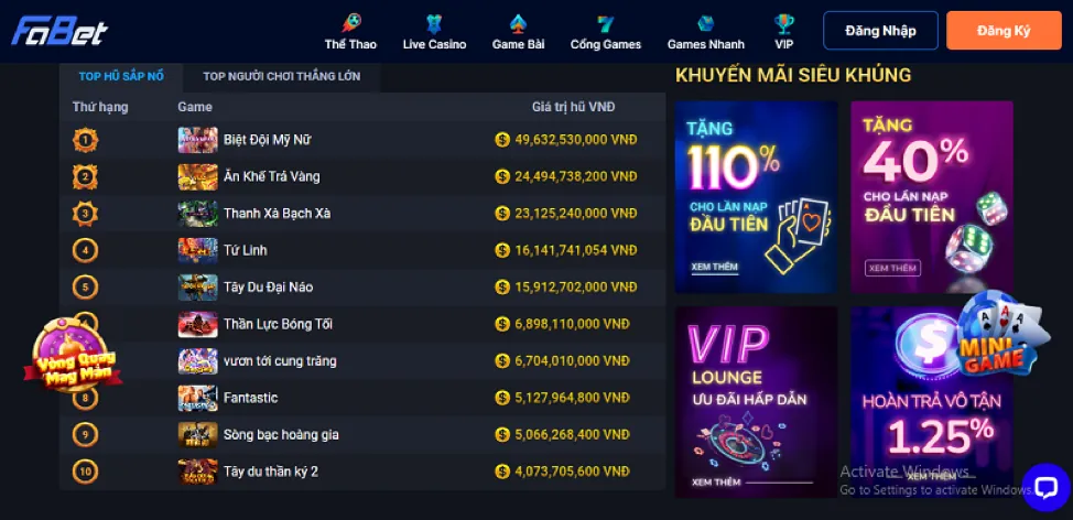 Cấp độ VIP Vàng của gacam link vào